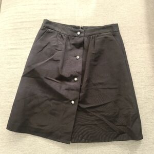 Talbots black skirt a-line with rhinestone buttons and pockets Sz 4